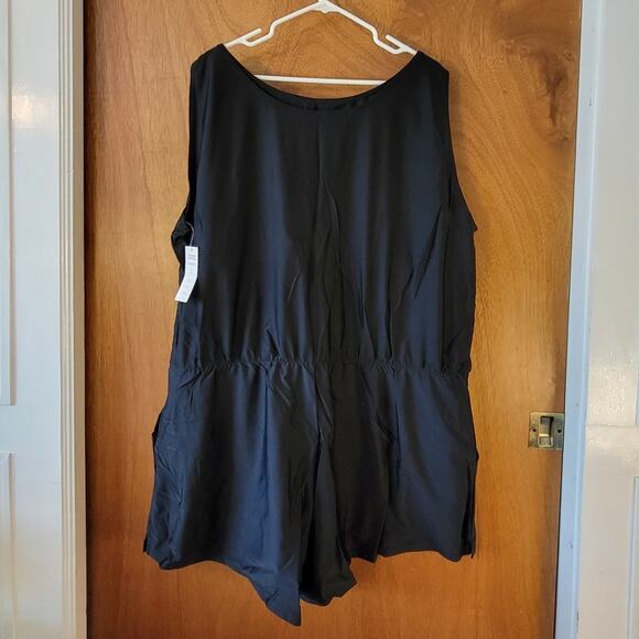 NWT - Women's Honey Mark Sage Swim Romper w/ Pockets - Black - Sz: 5 XL - Picture 4 of 4